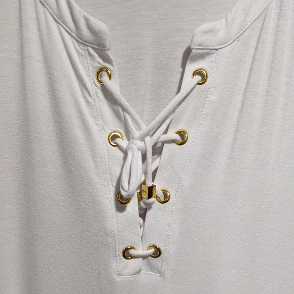 Michael Kors Viscose White and Gold XL Soft Long sleeve - Picture 4 of 9